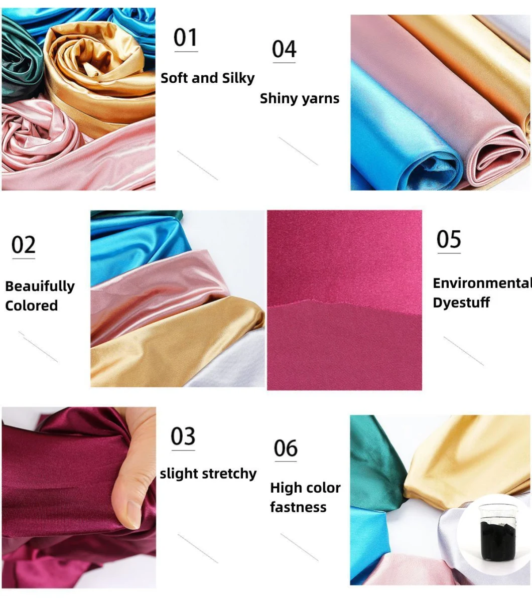 High Quality Satin Silk Stretch Fabric Satin Cloth Fabric Fortextile Clothes