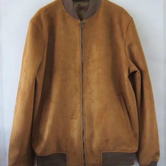 Giacca blazer in vera pelle, bomber outwear da moto in finta pelle scamosciata di pecora
