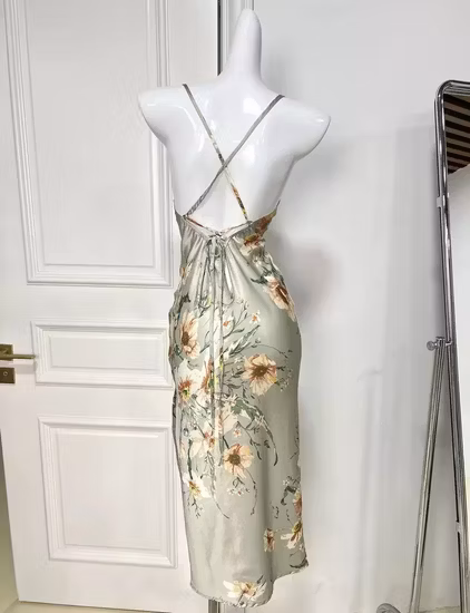 Certificato Oeko-Tex 100, 100% seta, abito alla moda, abbigliamento alla moda per le vacanze