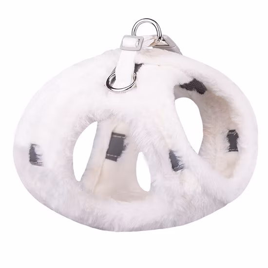 Imbracatura pettorale per cani da compagnia, in finta pelliccia di coniglio, calda e alla moda, con effetto riflettente per cani di piccola taglia